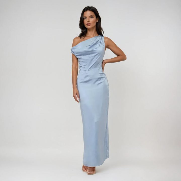Coralie | Draped Satin Maxi Gown