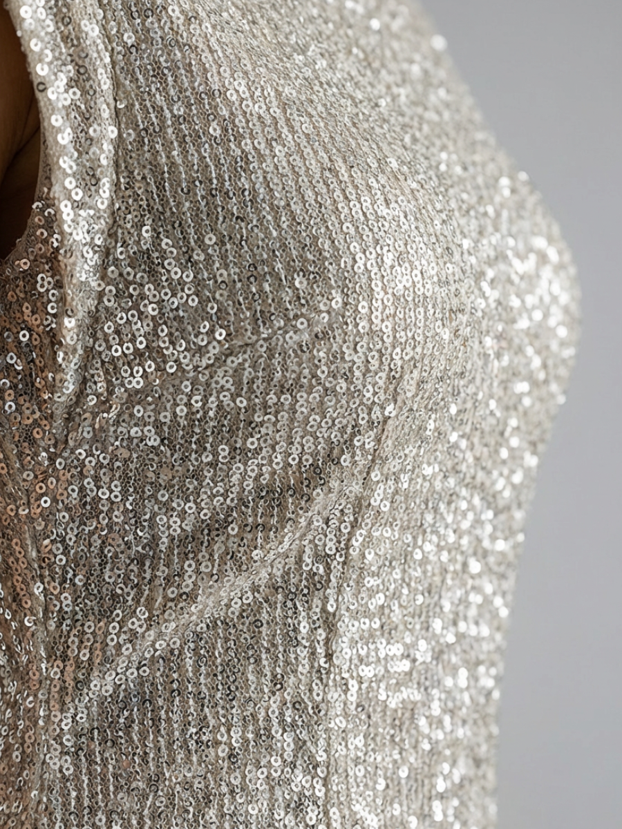 Noemi | Sequin Mini Dress with High Neck