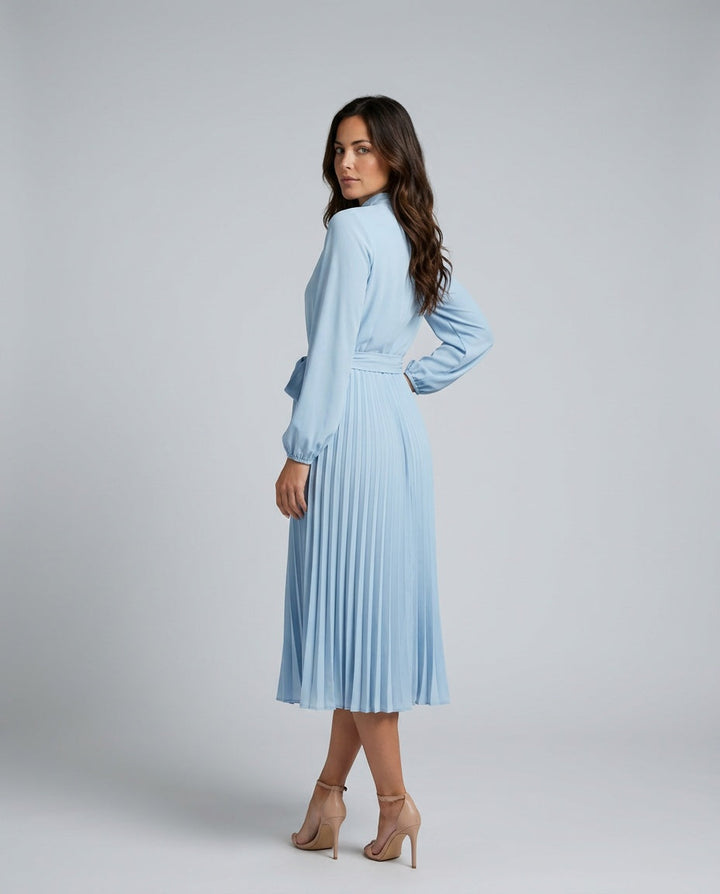 Vivienne | Pleated Midi with Belted Waist