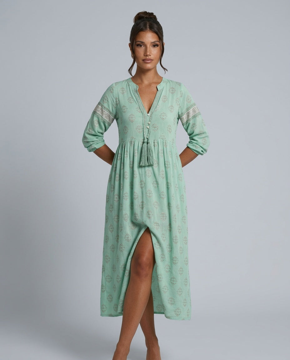 Tatum | Boho Pocket Midi Dress