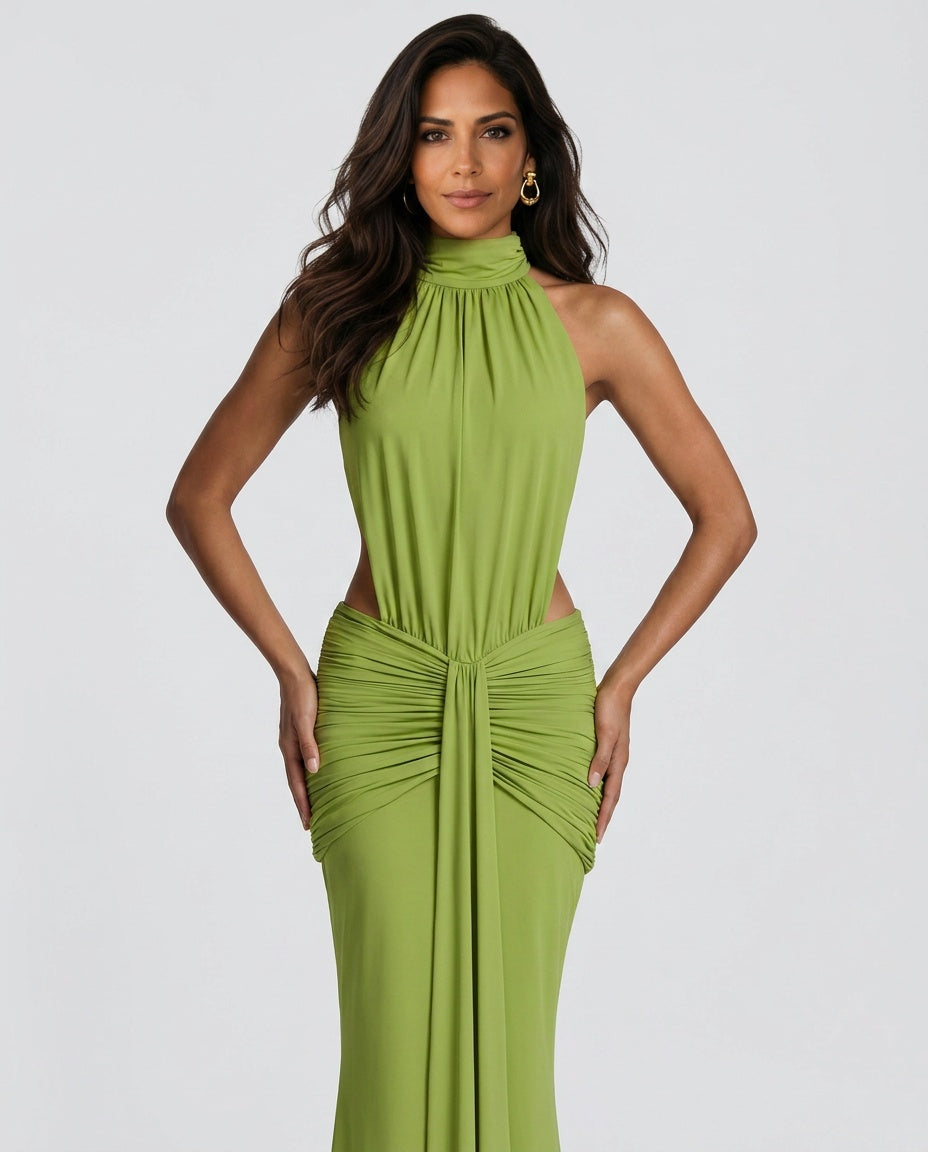 Blair | Halter Neck Backless Maxi Dress