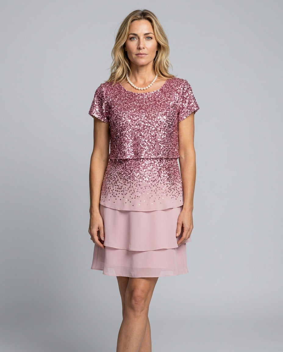 Celeste | Midi Chiffon Dress with Ruching Detail