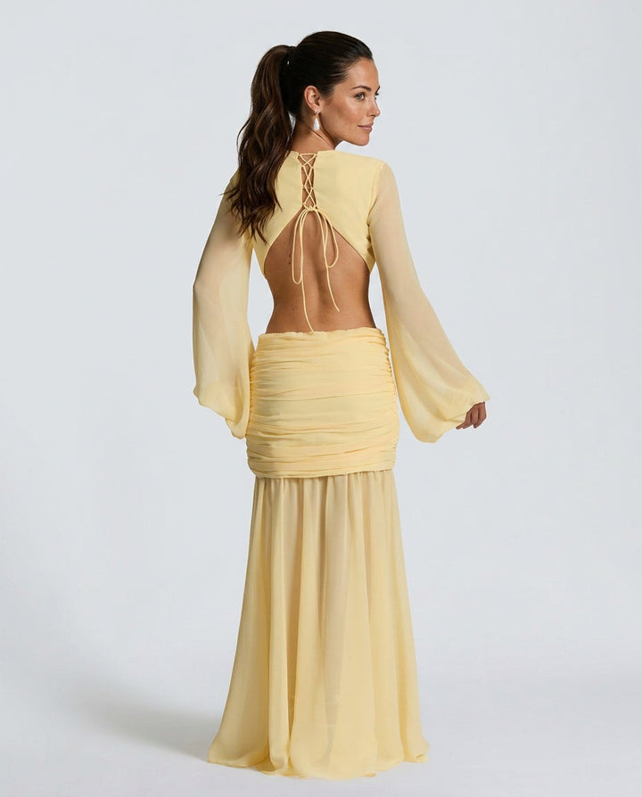 Wren | Halter Neck Ruched Maxi Dress