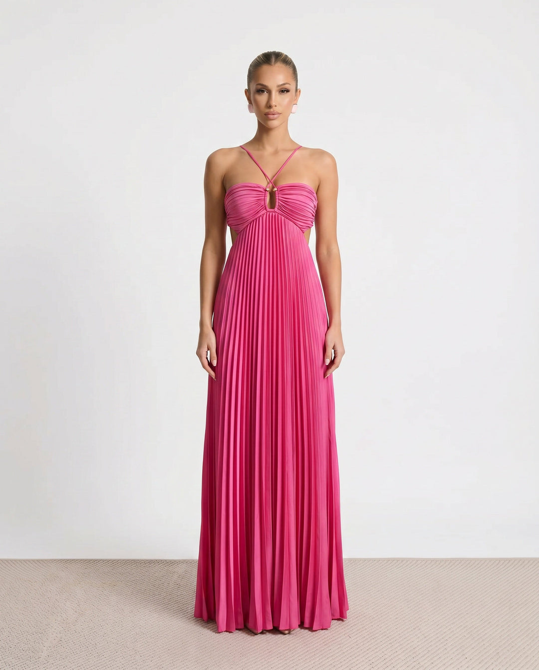 Estella | Pleated Strapless Maxi Dress