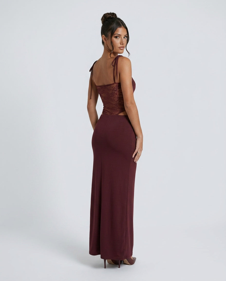 Cora | Spaghetti Strap Lace Maxi Dress