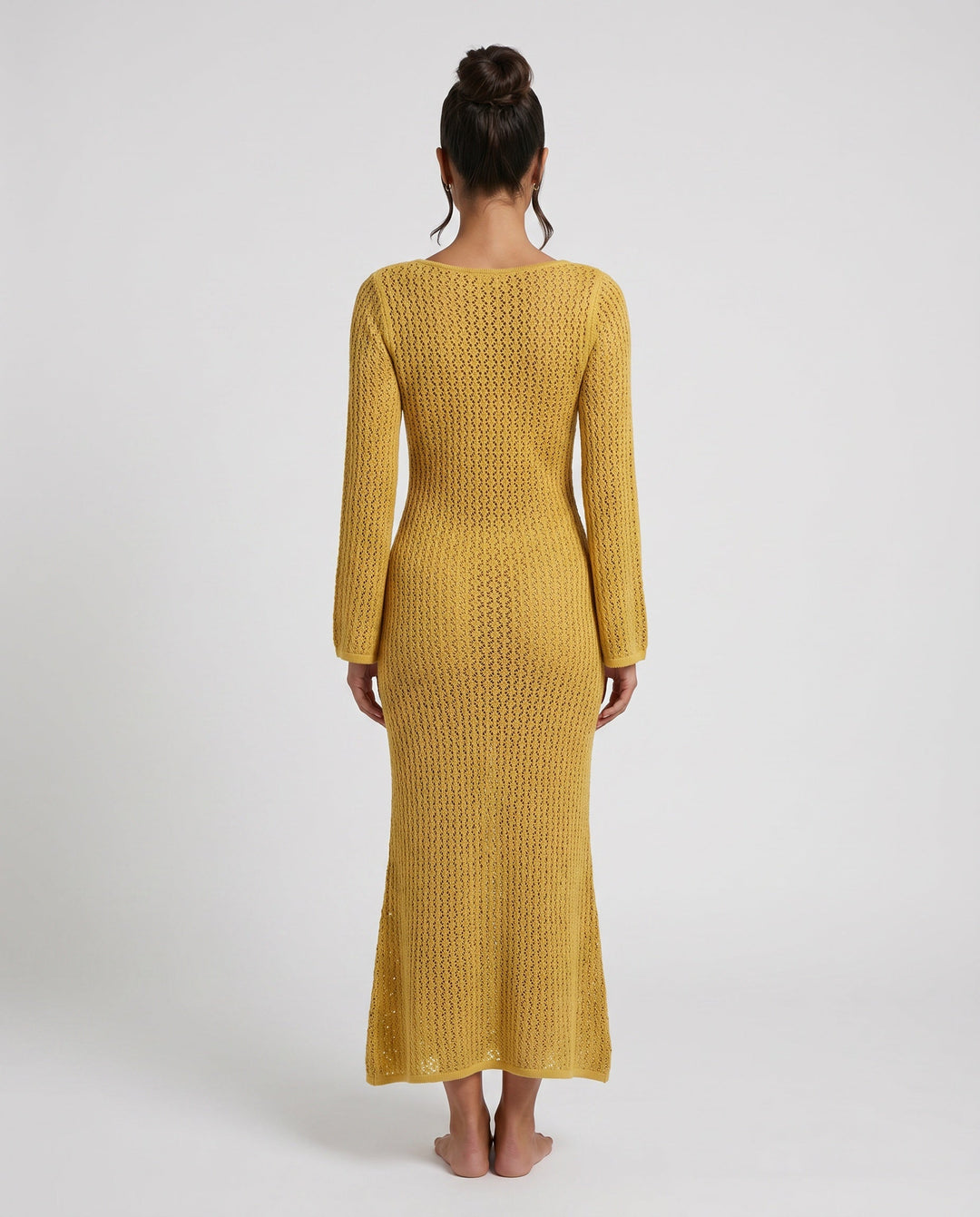 Una | Plunge Neck Crochet Maxi Dress