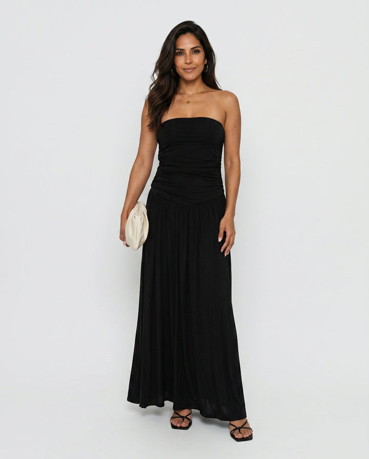Adèle | Strapless Ruched Maxi