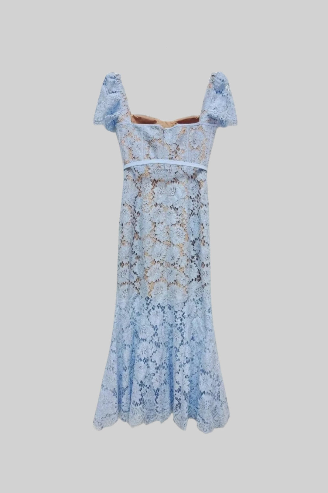 Sienna | Short Sleeve Lace Belted Midi Dress
