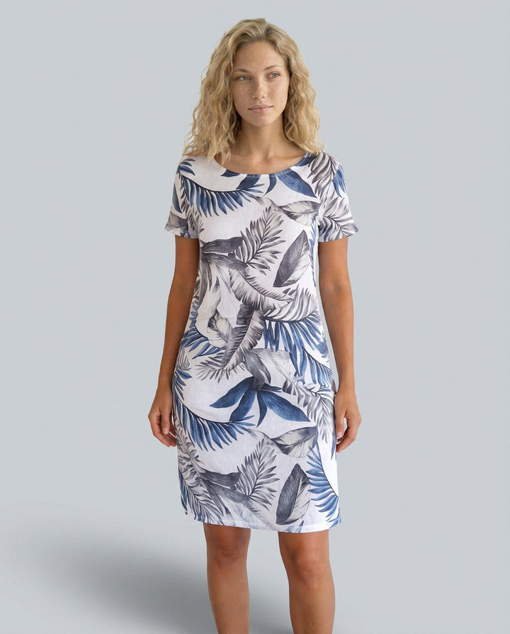 Pavia | Round Neck Cap Sleeve Mini Dress