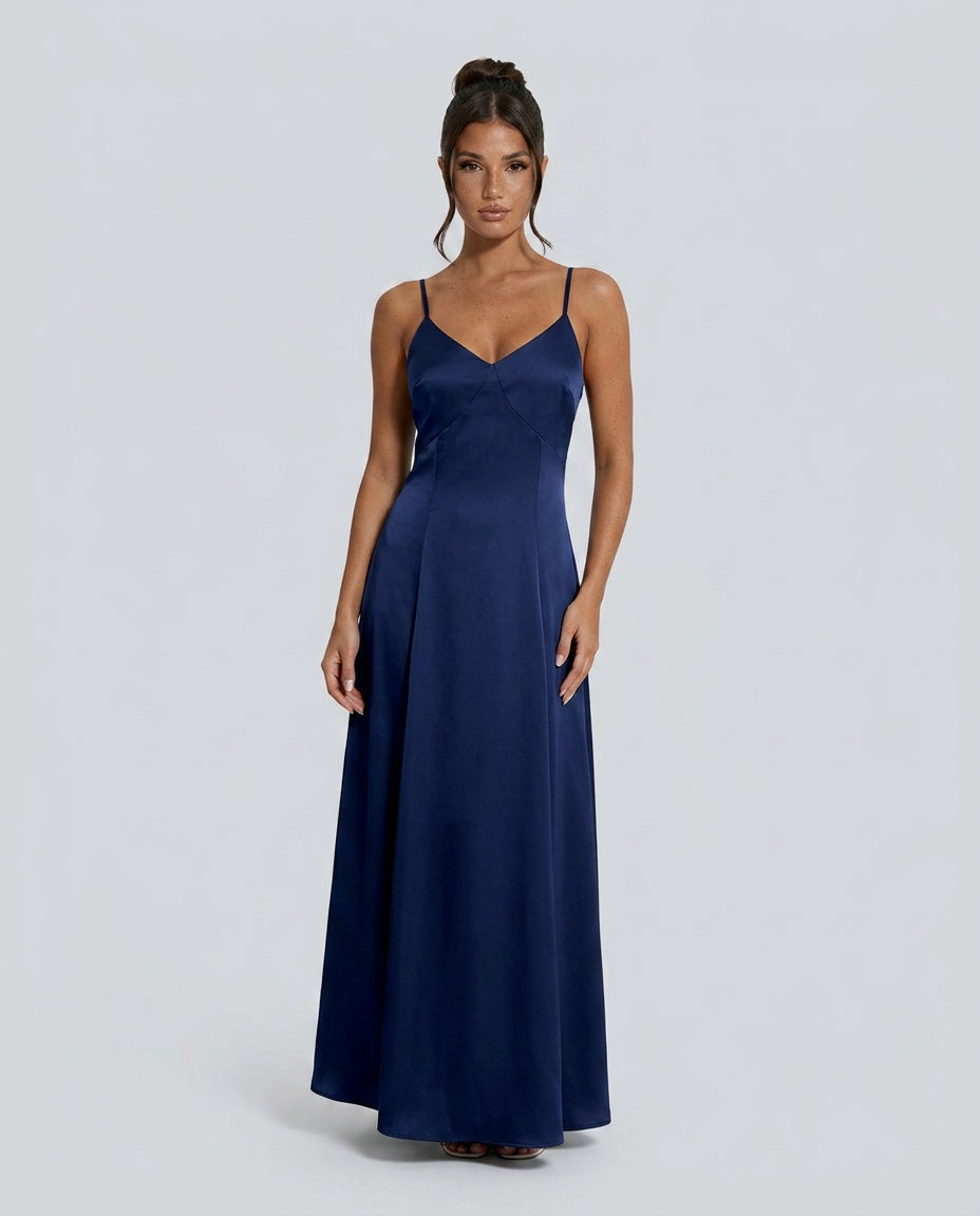 Vera | Spaghetti Strap A-Line Slip Maxi Dress
