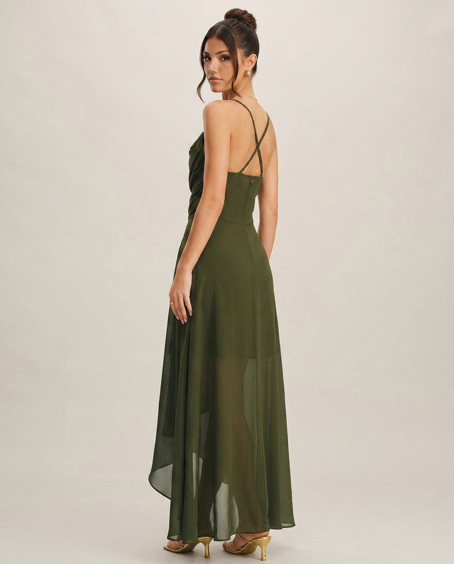 Yara | Spaghetti Strap A-Line Slip Maxi Dress