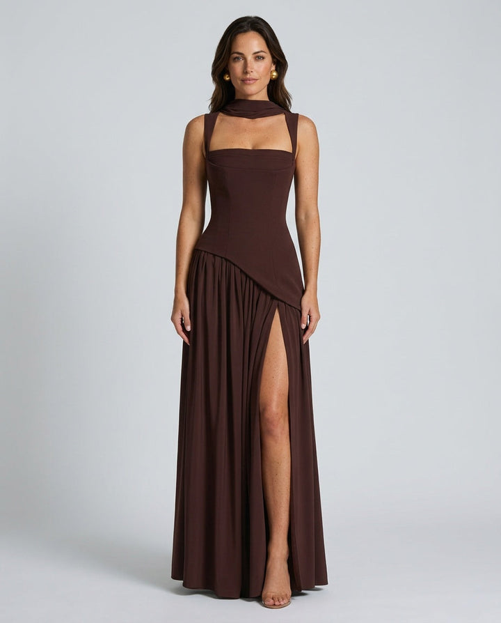 Nina | Strapless Ruched Maxi Dress
