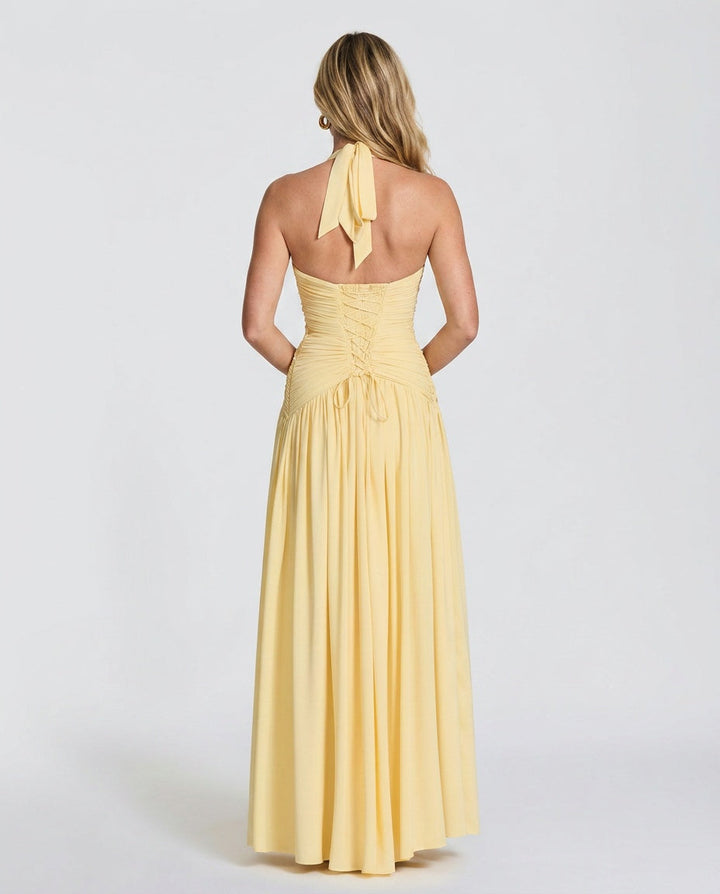 Vesna | Halter Neck Open-Back Maxi Dress