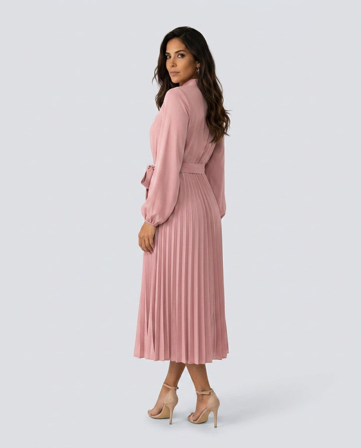 Vivienne | Pleated Midi with Belted Waist