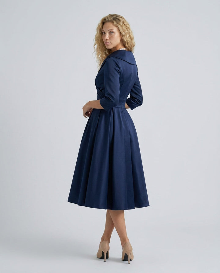 Faye | A-Line Midi with Lapel Detail