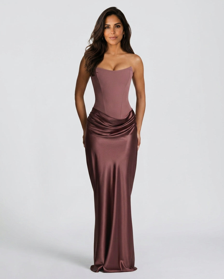 Ivy | Lace-Up Corset Maxi Dress