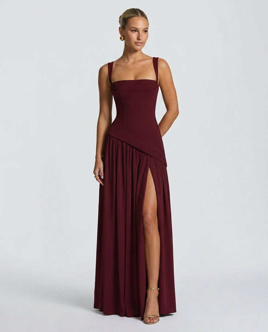 Nina | Strapless Ruched Maxi Dress
