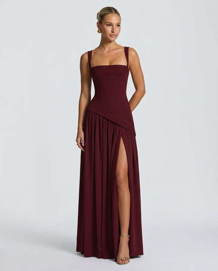 Nina | Strapless Ruched Maxi Dress