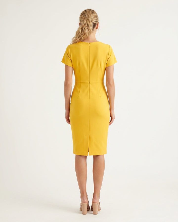 Willa | V-Neck Front Split Midi Dress