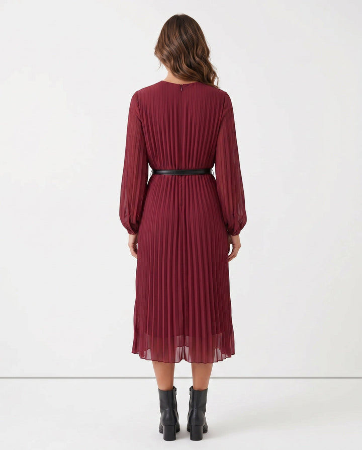 Saskia | Pleated A-Line Wedding Guest Midi Dress