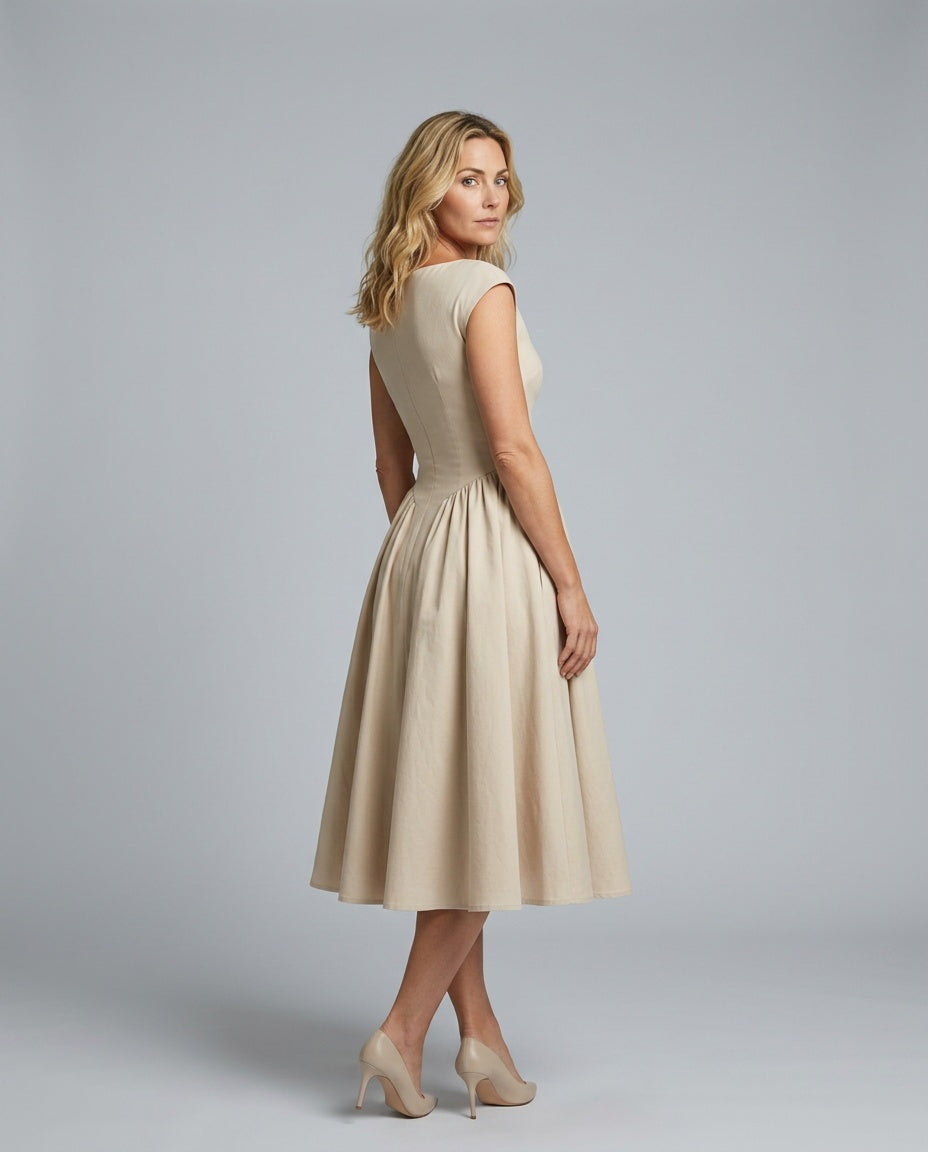 Celeste | Full-Skirt Midi Dress