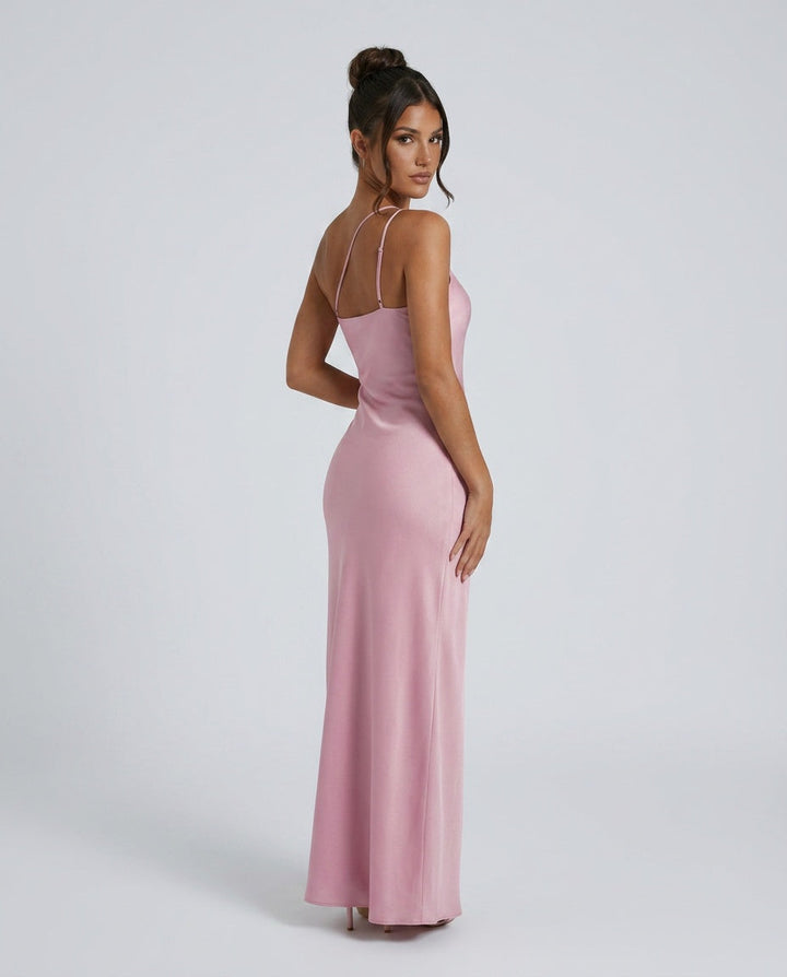 Reva | Open Back Satin Maxi Dress