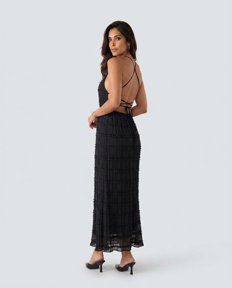Naia | Pleated Halter Maxi Dress
