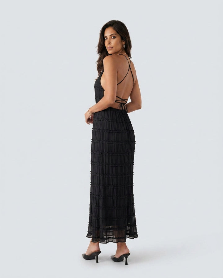 Naia | Pleated Halter Maxi Dress