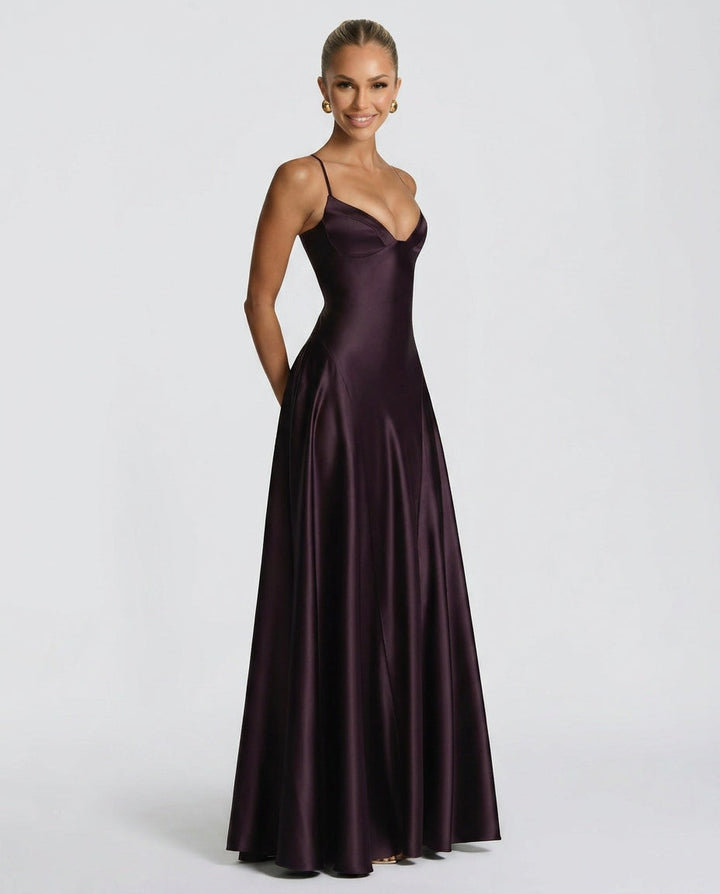 Mira | Ruched Spaghetti Strap Maxi Dress
