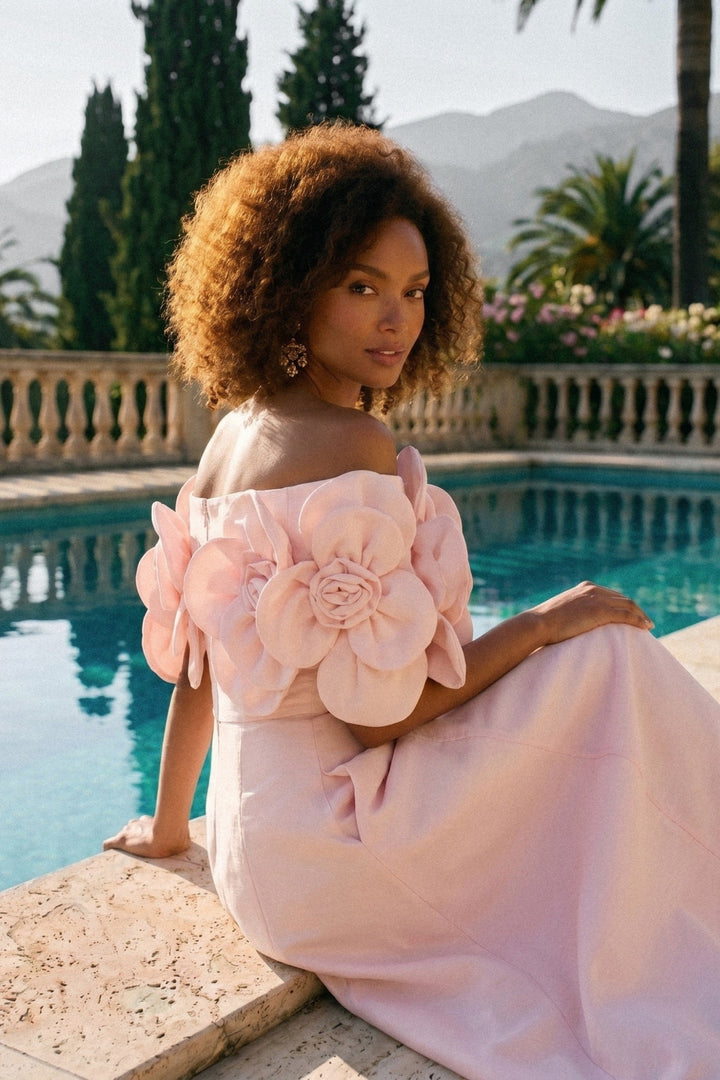 Coralie | Off-Shoulder Floral Midi Dress