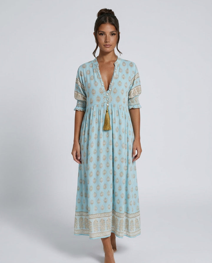 Tatum | Boho Pocket Midi Dress