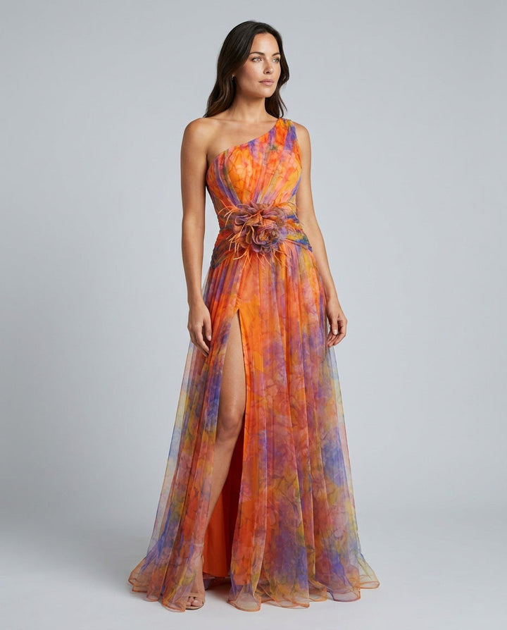Celeste | Maxi Off-Shoulder Printed Split Dress