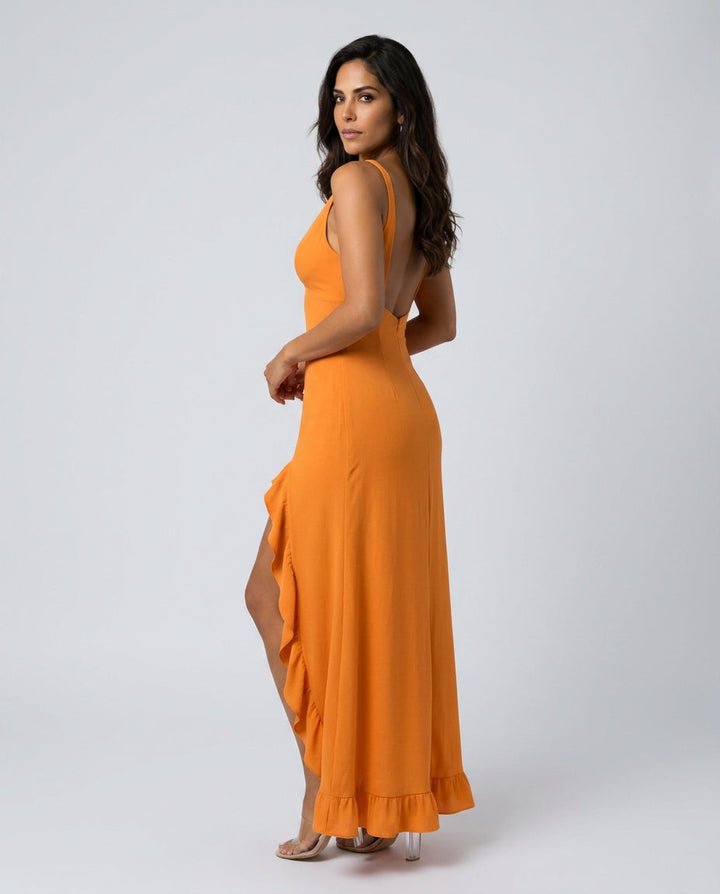 Margot | Ruched V-Neck Wedding Guest Maxi Dress