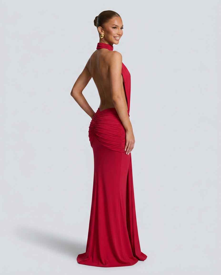 Paige | Gathered Backless Maxi Dress
