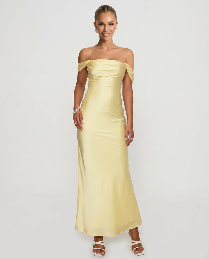 Azura | Off-Shoulder Ruched Maxi Dress