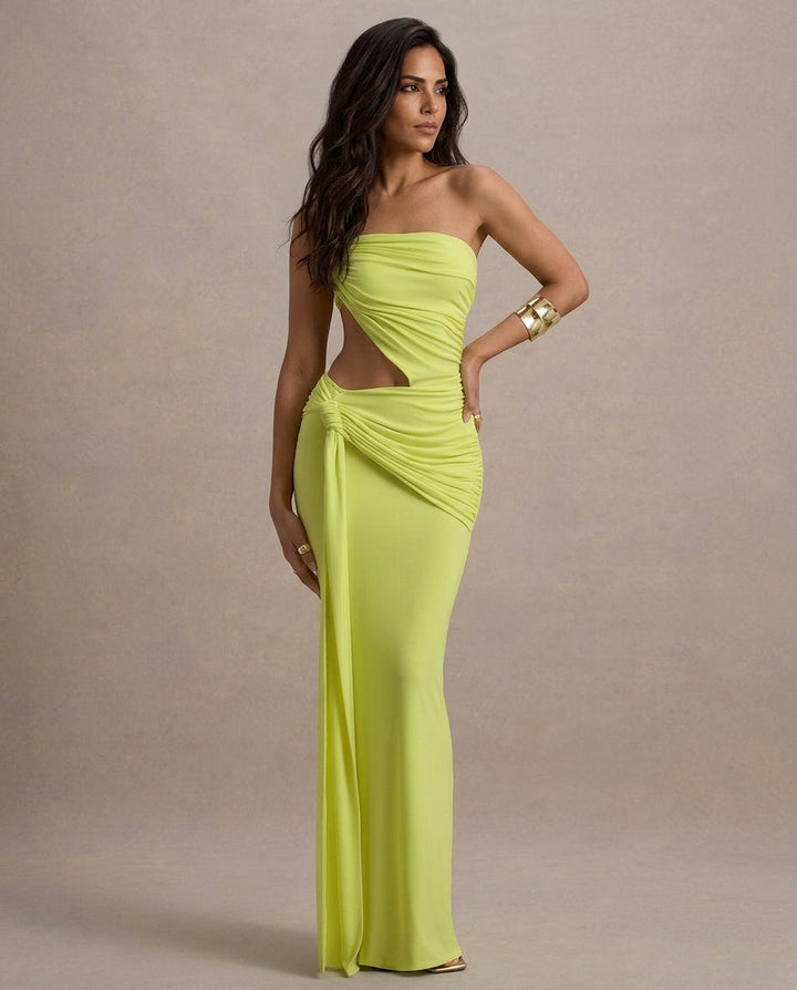 Ada | Asymmetric Cut-Out One-Shoulder Maxi Dress