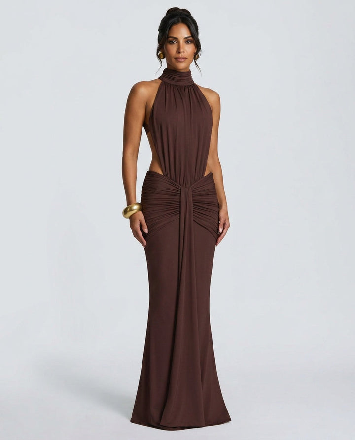 Blair | Halter Neck Backless Maxi Dress