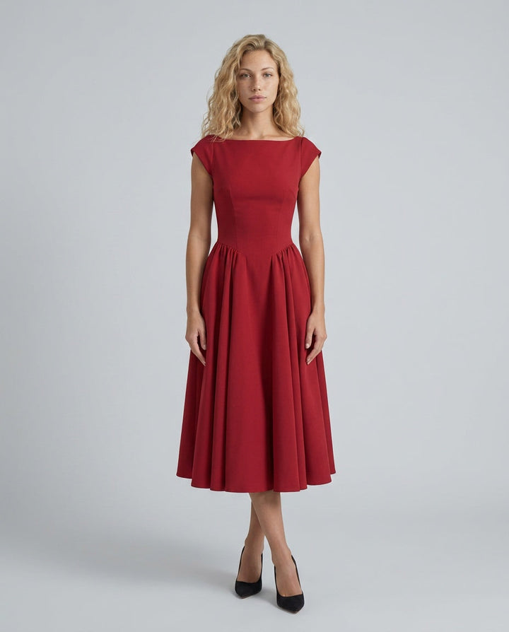 Celeste | Full-Skirt Midi Dress
