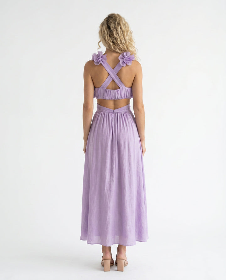 Giedre | Lace-Up A-Line Midi Dress
