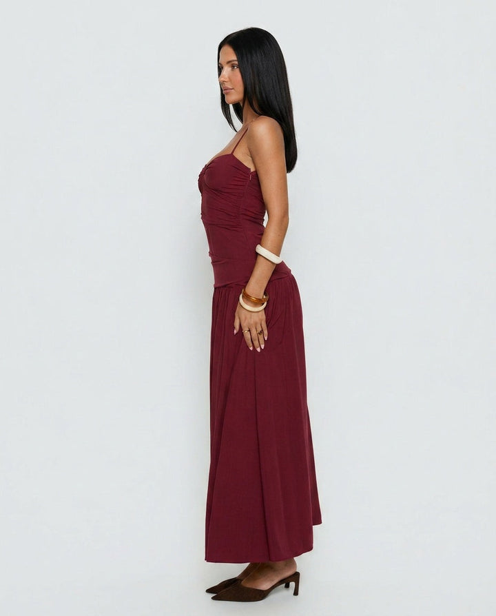 Marguerite | Halter Neck Polka Dot Maxi Dress