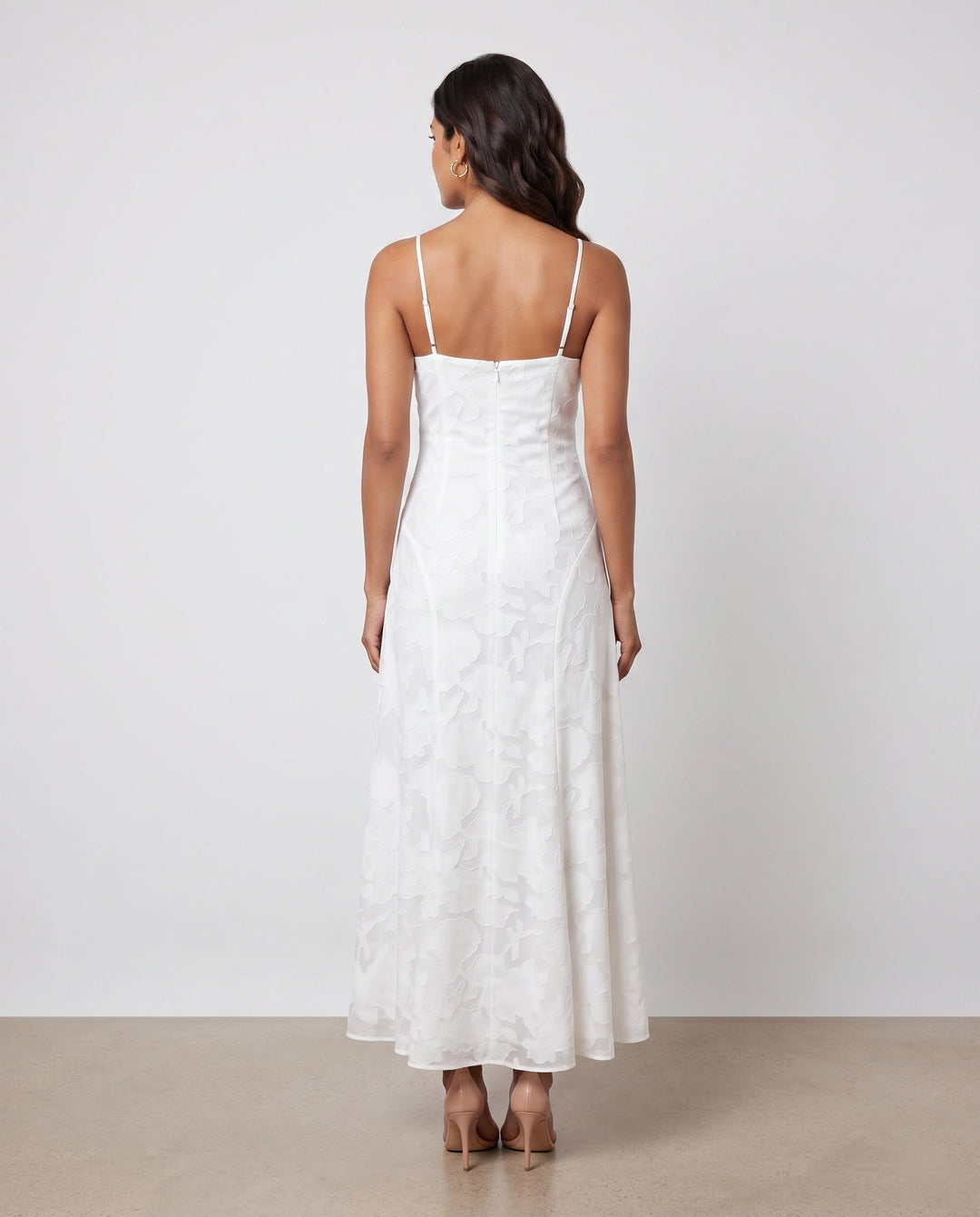 Willa | Floral Lace-Up Spaghetti Strap Maxi Dress