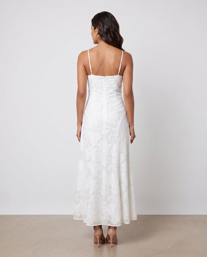 Willa | Floral Lace-Up Spaghetti Strap Maxi Dress