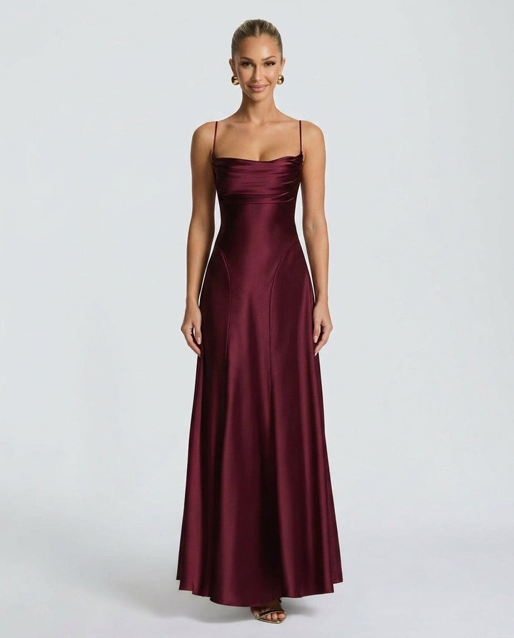 Adelina | Ruched Spaghetti Strap Maxi Dress