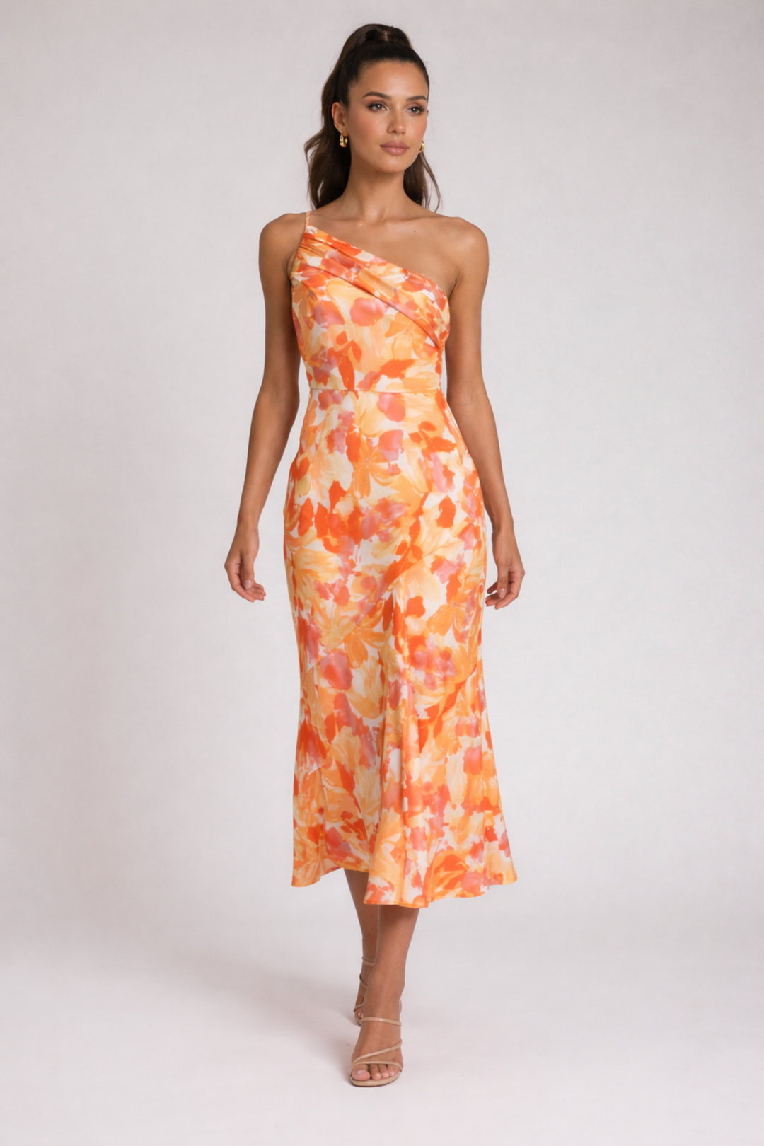 Livia | One-Shoulder Floral Midi Dress