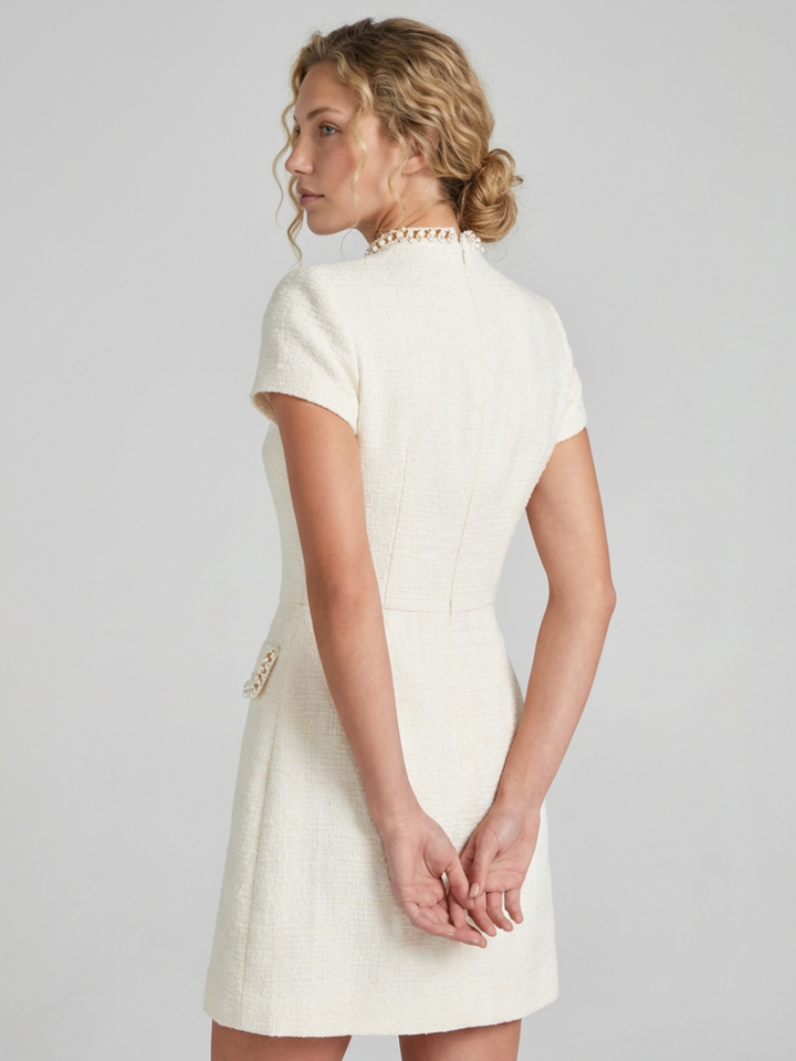 Colette | Mini Dress with Pearl Trim