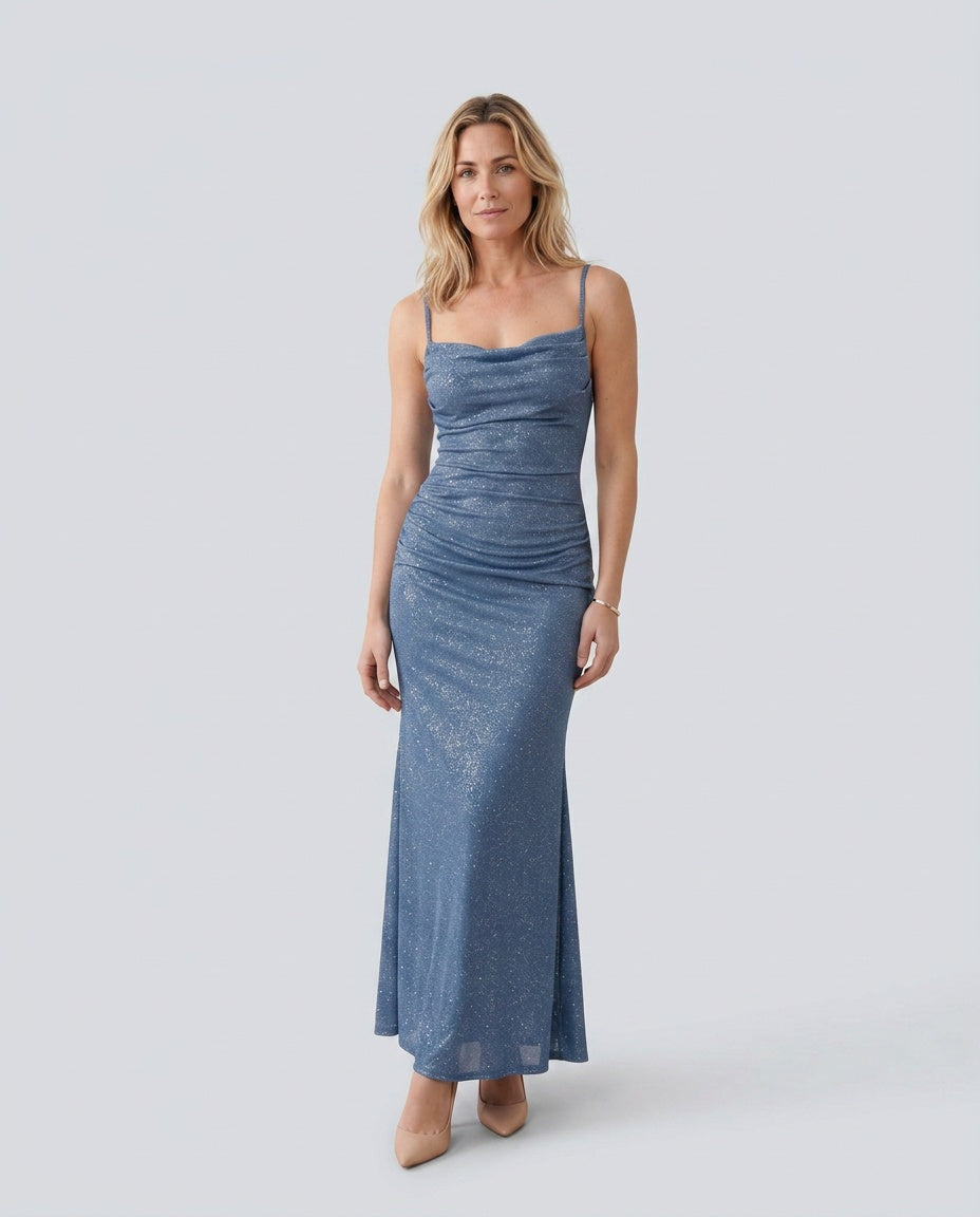 Valentina | Metallic Mermaid Maxi Dress