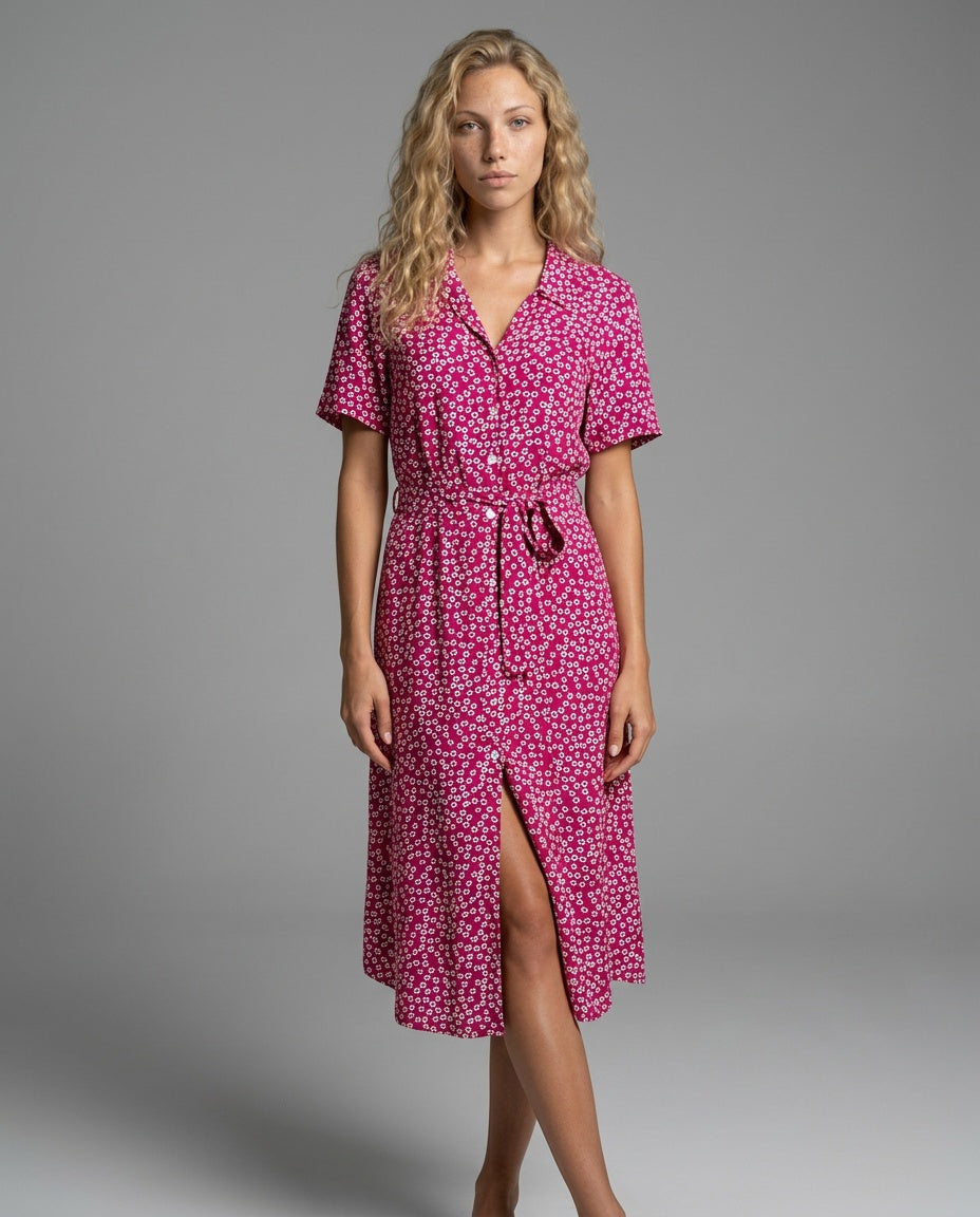 Vivienne | Floral Button-Front Midi Dress