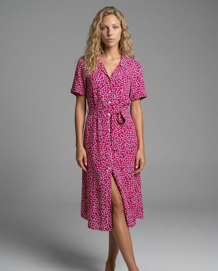 Vivienne | Floral Button-Front Midi Dress