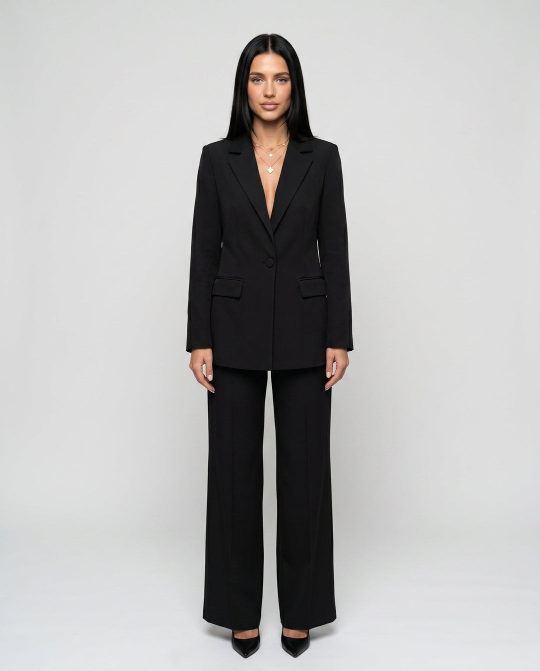 Ravelle | Longline Tailored Wide-Leg Trouser Suit