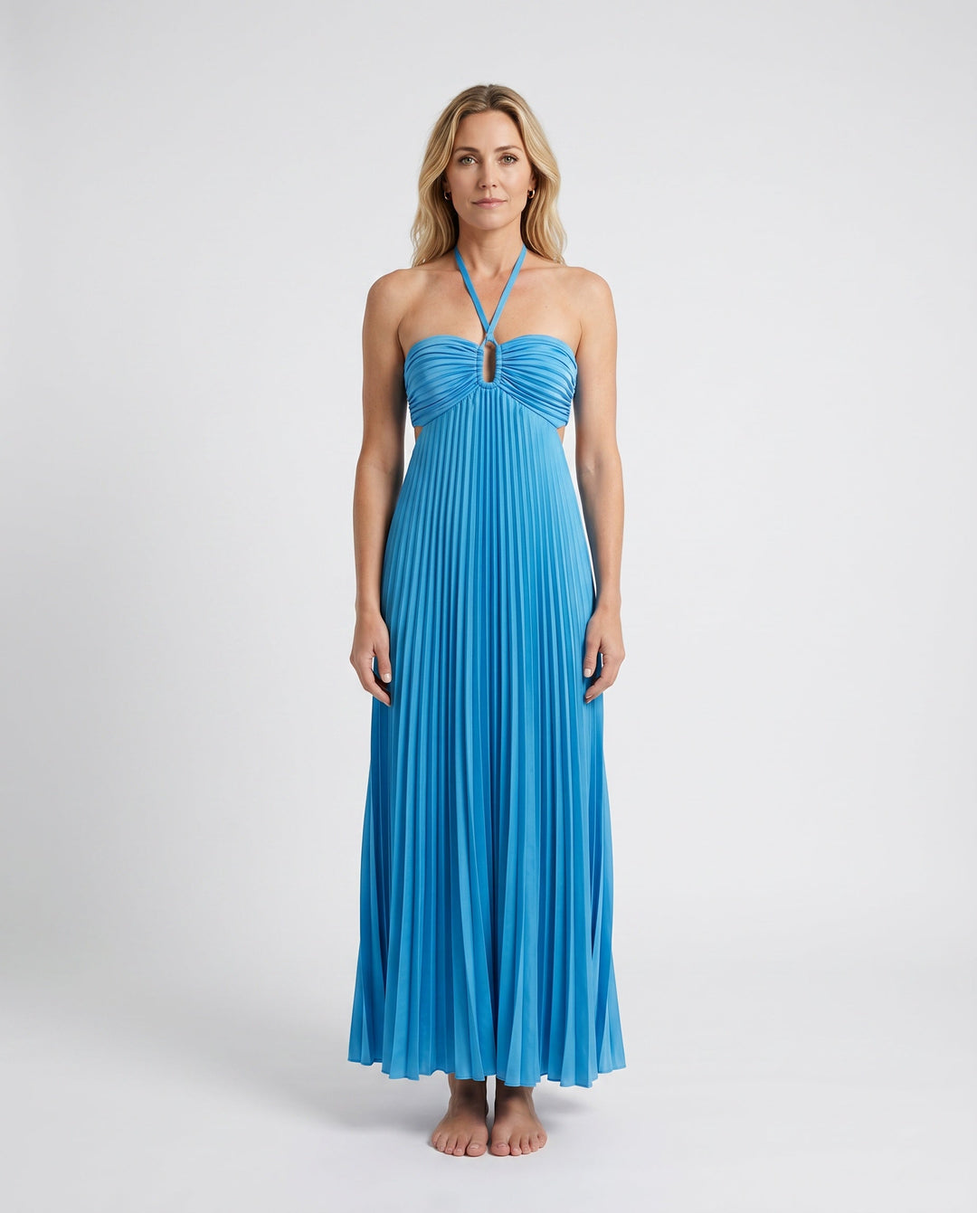 Estella | Pleated Strapless Maxi Dress